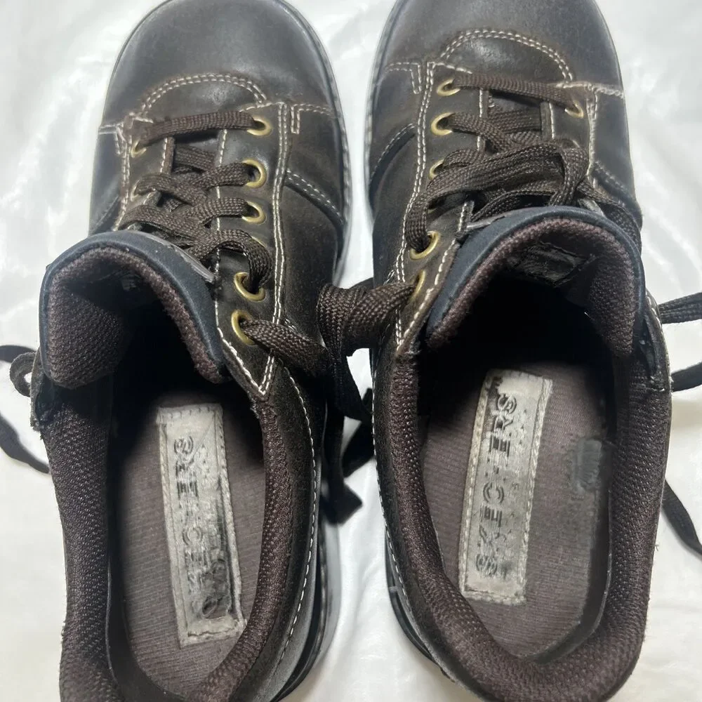 Vtg Y2K Skechers Tredd Jammers Womens 8 46406 Dark-Brown Chunky Shoes Lace-Up